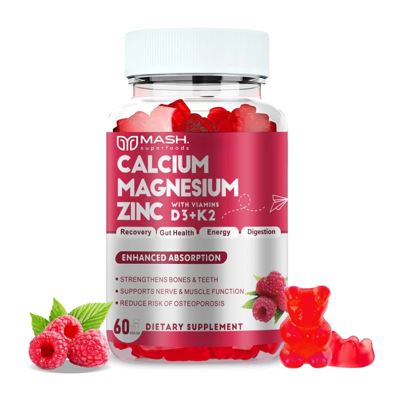 Calcium Magnesium Zinc Capsules with Vitamin D3 for Strong Bones & Nervous System Health & Promotes Cell Growth