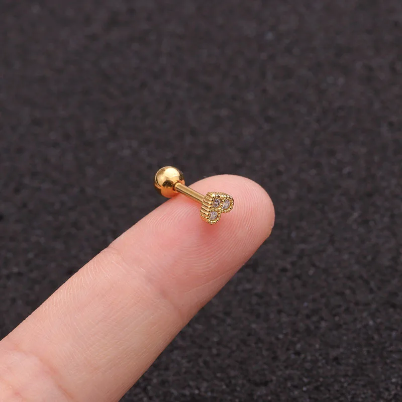 1 قطعة 99% التيتانيوم النقي الزنمة ثقب الأذن قرط الاذن المرصع للنساء اللولب الزنمة ترصيع القرط مجوهرات بسيطة