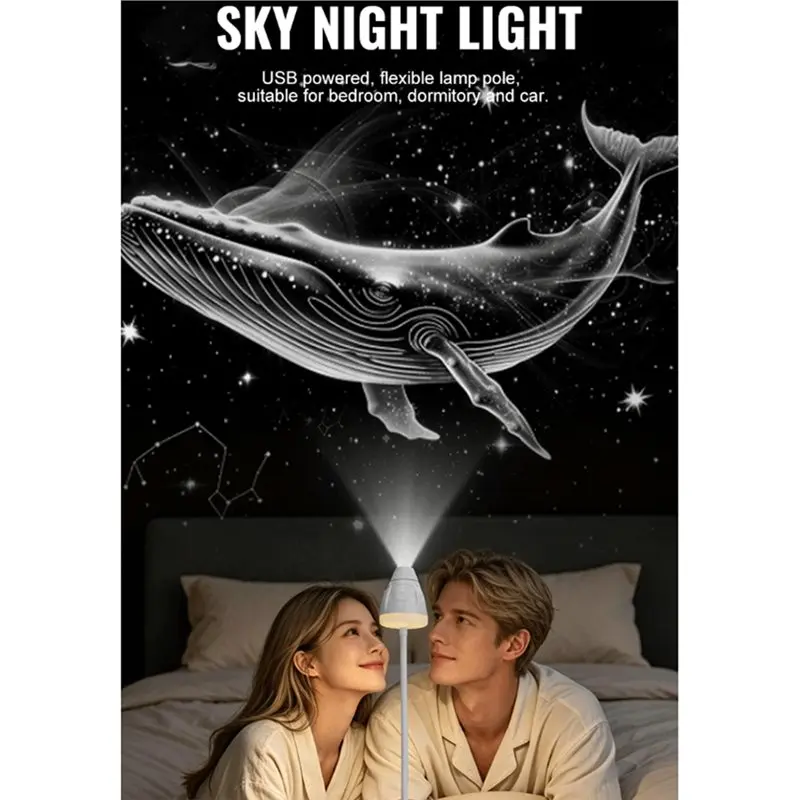 ABHU Adjustable Brightness Starry Projector Night Light Galaxy Stars For Car Bedroom Projection Films
