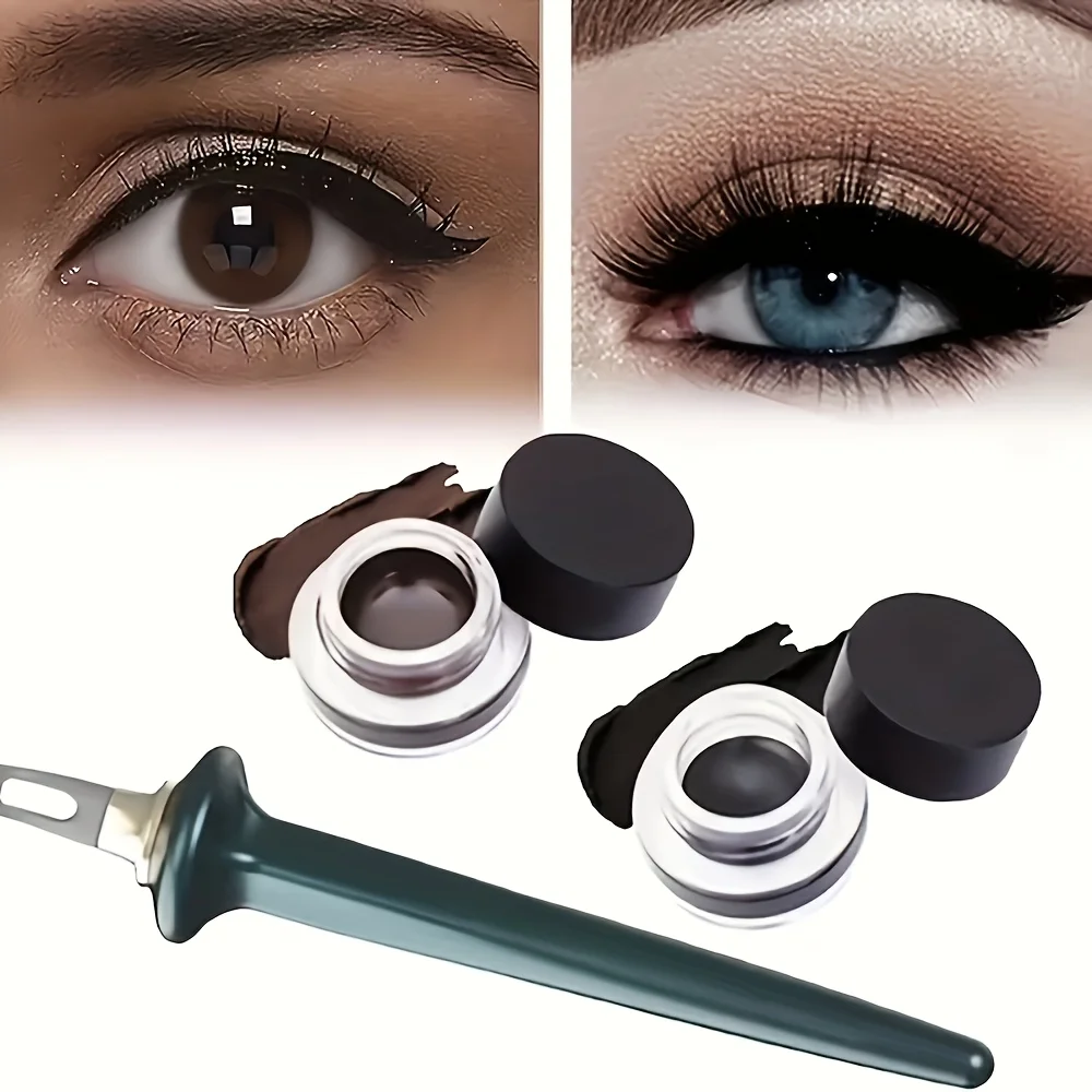 Pinceau pour eye-liner en silicone, imperméable, anti-bavures, outil auxiliaire pour eye-liner