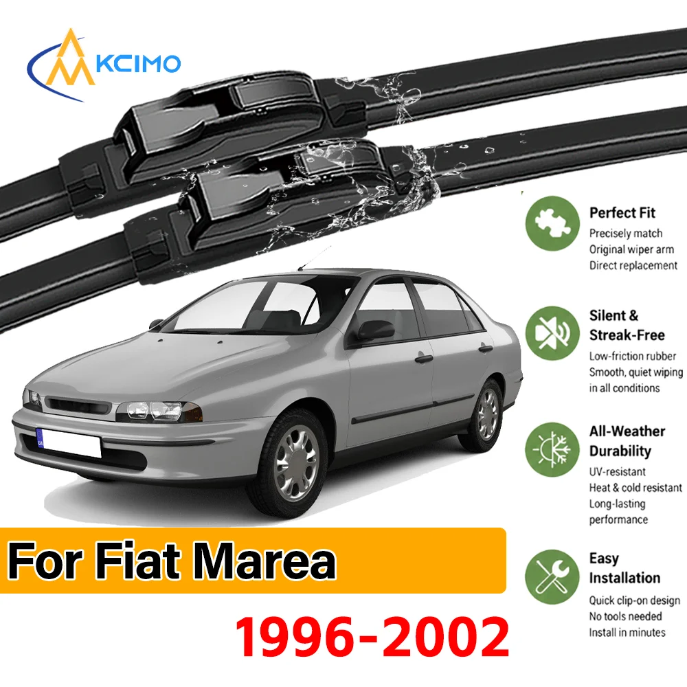 Guarantee Clear Vision 2PCS Wiper Blades for Fiat Marea 1996-2002 All-Season Clarity Easy Install Safe Driving Confidence
