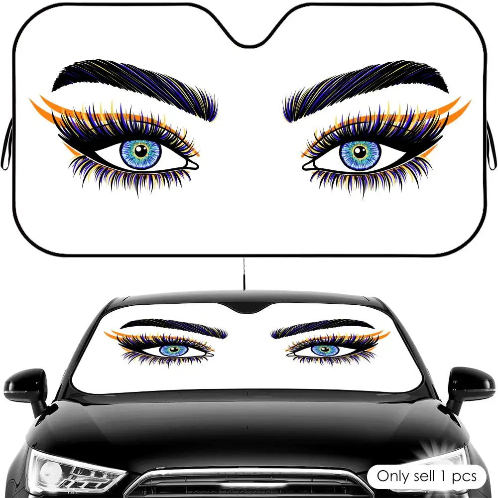 Women Eyeshadow Eyes Sun Visor Foldable Universal Car Windshield Sun Shade UV Protection Heat Insulation Foldable Cover