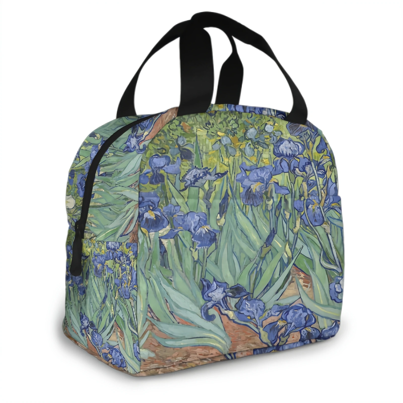 Van Gogh Irises Flowers Lunch Bag Adult Tote Bag Reusable Lunch Box Container For Women Men School Office Work