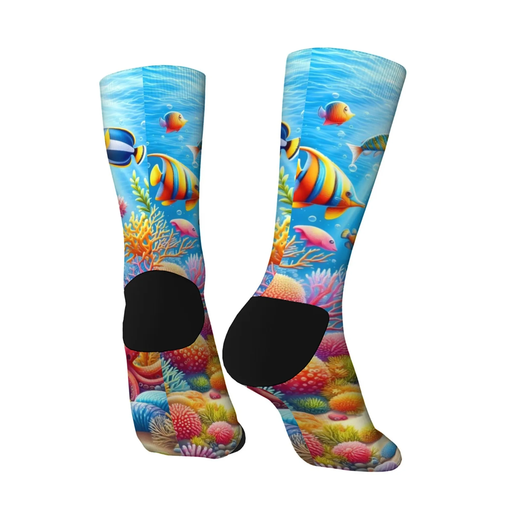 المحيط تحت سطح البحر العالم سعيد الجوارب Harajuku نمط الجدة مضحك الرجال الجوارب للجنسين الجوارب الموضة غير رسمية الكرتون لطيف الجوارب هدية