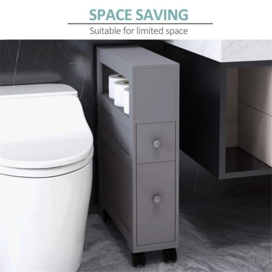 

Bathroom Side Storage Cabinet Gray