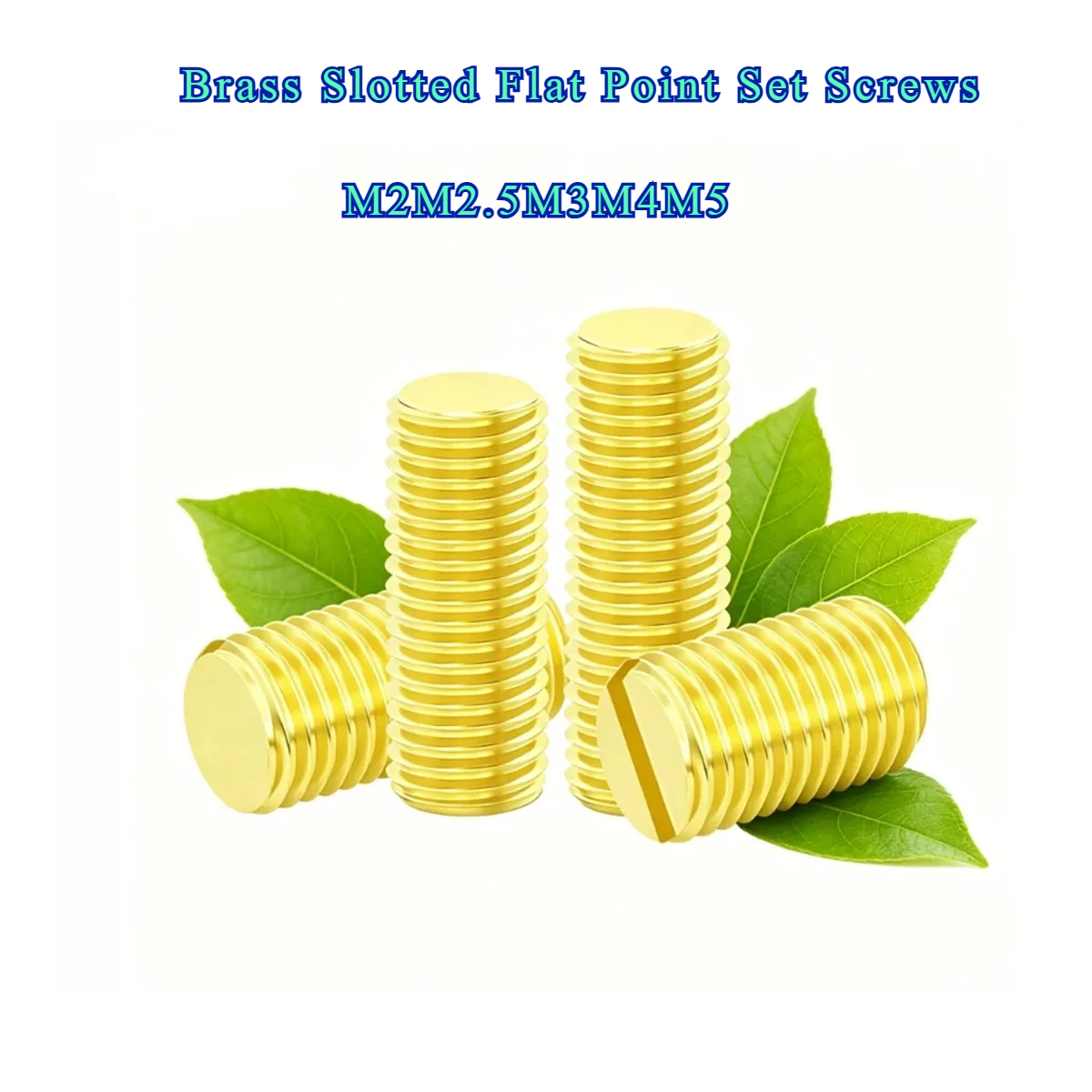 M2 M2.5 M3 M4 M5 Brass Slotted Flat Point Set Screws Headless Grub Screws Locking Fasteners
