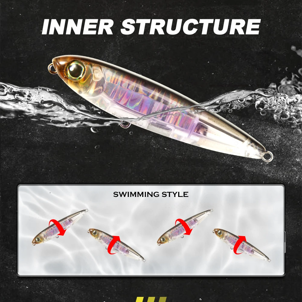 D1 Topwater 3DR Pencil Fishing Lure 80mm/100mm Walk The Dog Surface Bait Reflective Floating Bait For Seabass Fishing Tackle