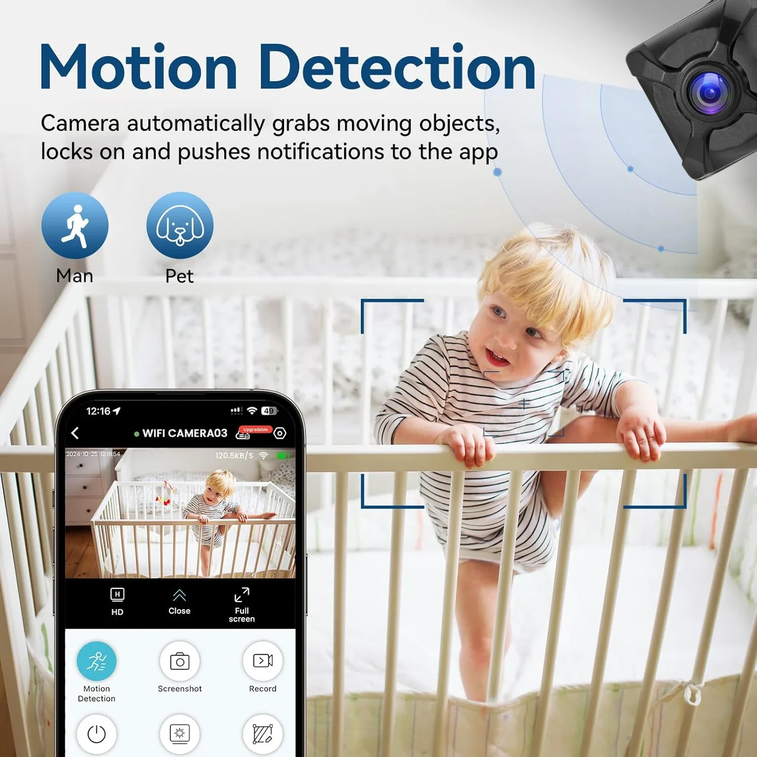 X5 Mini WiFi Wireless Security Camera 1080P HD Home Surveillance Camera Night Vision Motion Detection Remote View Loop Recording