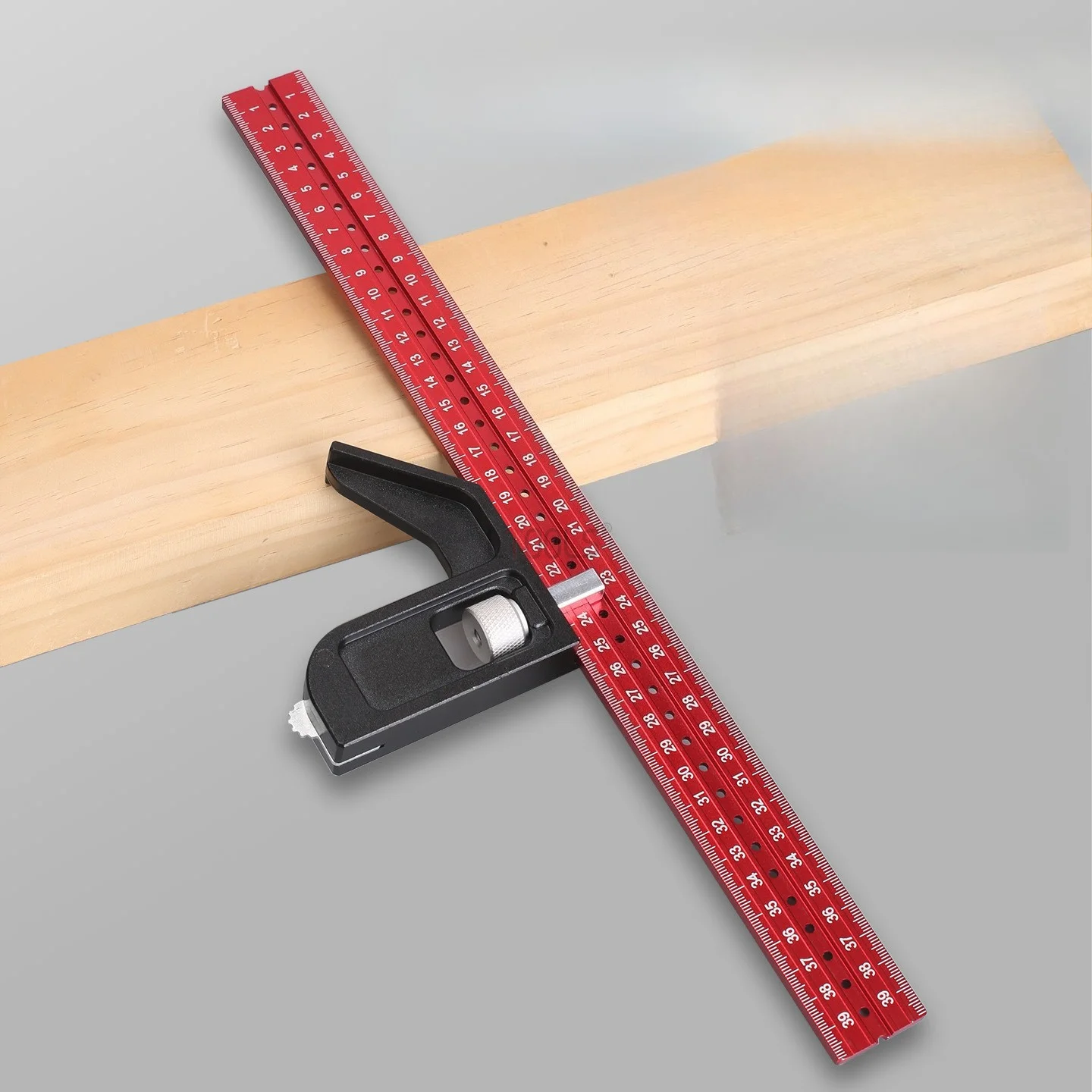 Multi-Purpose Ruler Square Woodworking Marking Drilling Locator High Precision Adjustable Measuring Scribing Positioning Tool