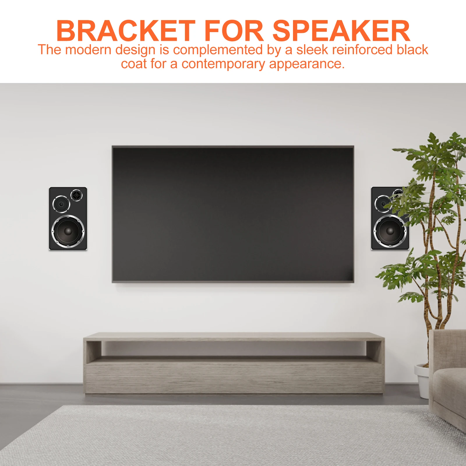 

6 set Speaker Wall Bracket Sound Mounts Holder Ledge Base Abs Brackets Surround Adjustable Swivel Tilt Home Kitchen Workstation