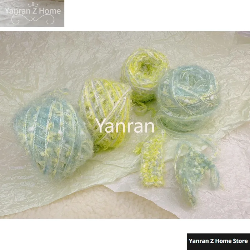 Mint Green Tea Series Hand Mixed Thread Yarn For Scarves Sweaters Bags Woven Features Wedding Party Hand Ledger Knitting Decor