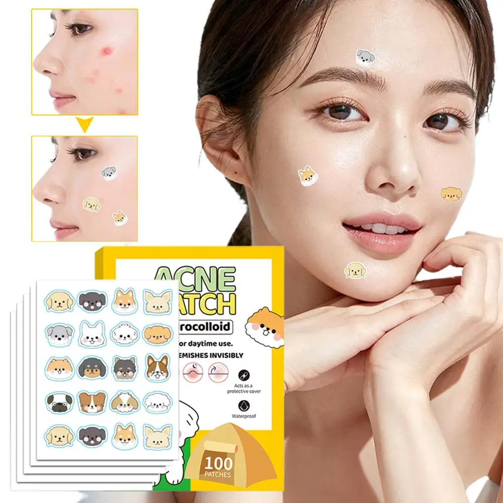 100 قطعة من رقع البثور الكرتونية اللطيفة - نقاط غروانية مائية غير مرئية للمتعة والعناية بالبشرة اللطيفة #1