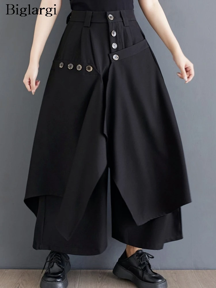 

Wide Leg Spring Summer Pant Women Irregular Pleated Fashion Casual Loose Oversized Ladies Trousers High Waist Woman Pants