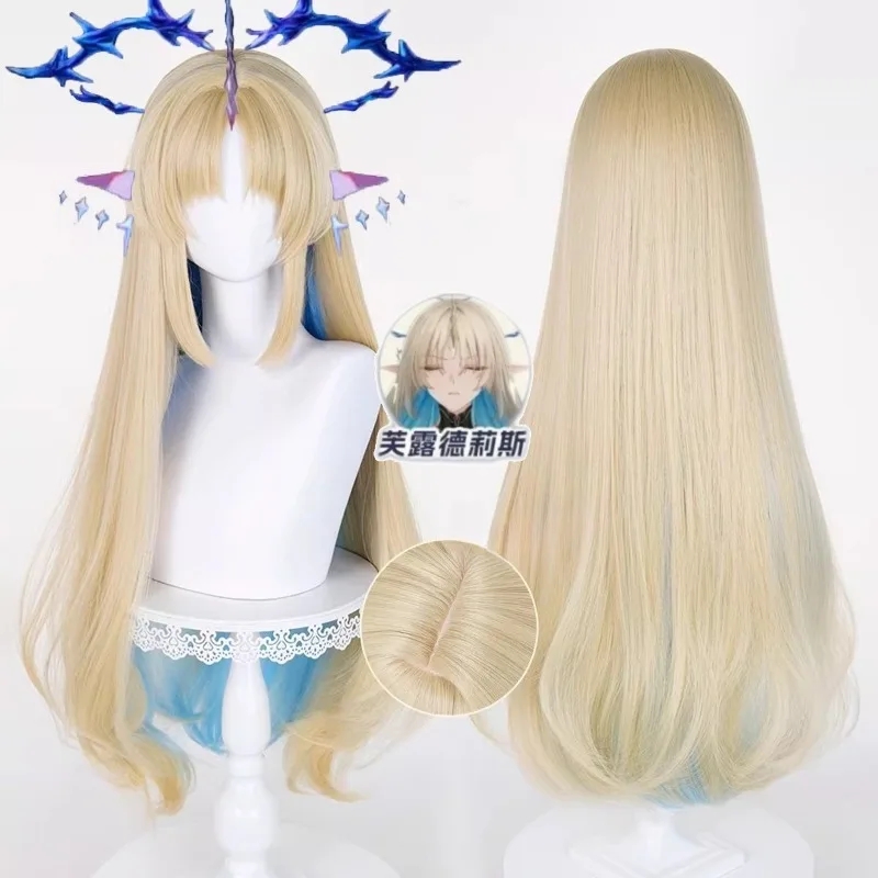 

Cartethyia Fleurdelys Cosplay Wig Wuthering Waves Blonde Long Hair Simulated Scalp Rose Mesh Lining For Women Halloween