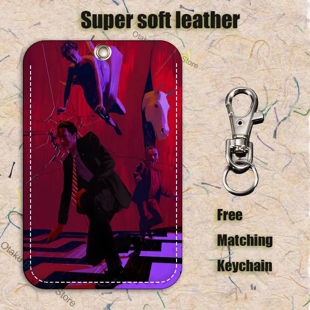 T-Twin Peaks Fires Walk with Me Holder Keychain For Bank Business Work Card Holder Student Card Protective Case Bus Card