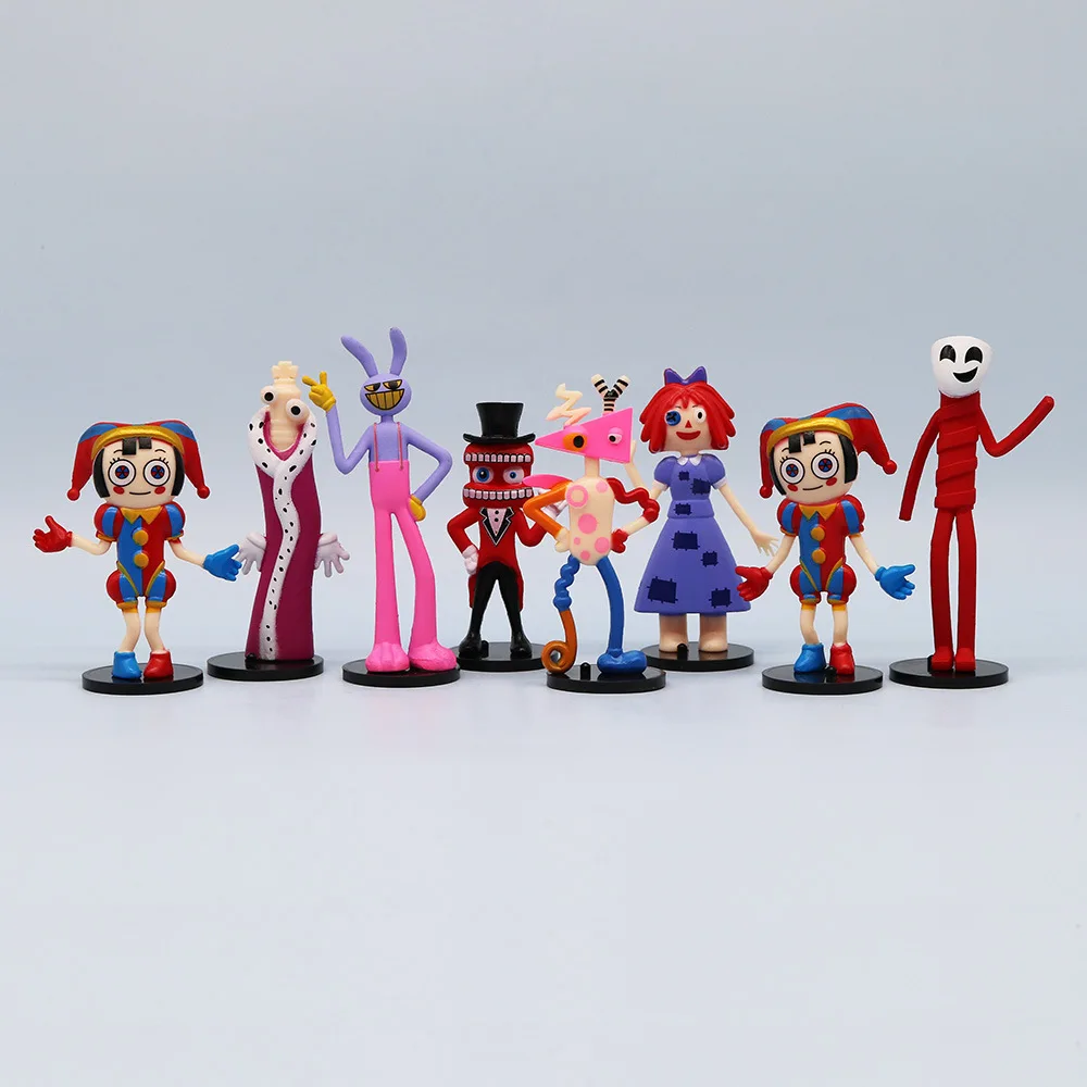 The Amazing Digital Circus Action Figures 8 Pcs Set Pvc Cartoon Character Model Cake Topper Desktop Decor Collectible Ornament view 2