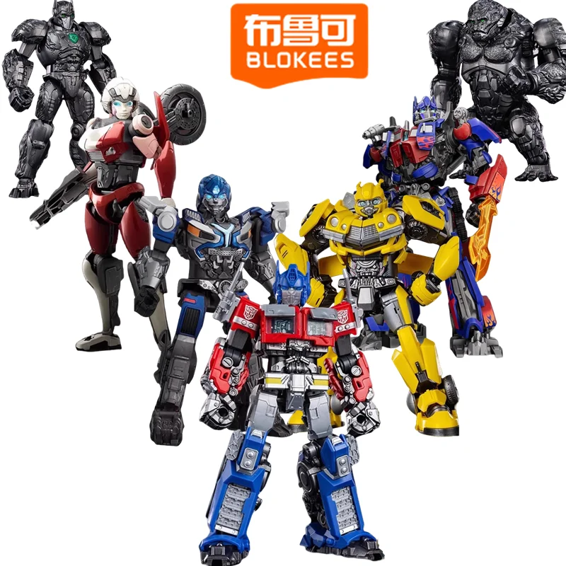 Blokees transformação optimus prime primal megatron bumblebee arcee penugem nemesis prime figura de ação montagem brinquedos presentes
