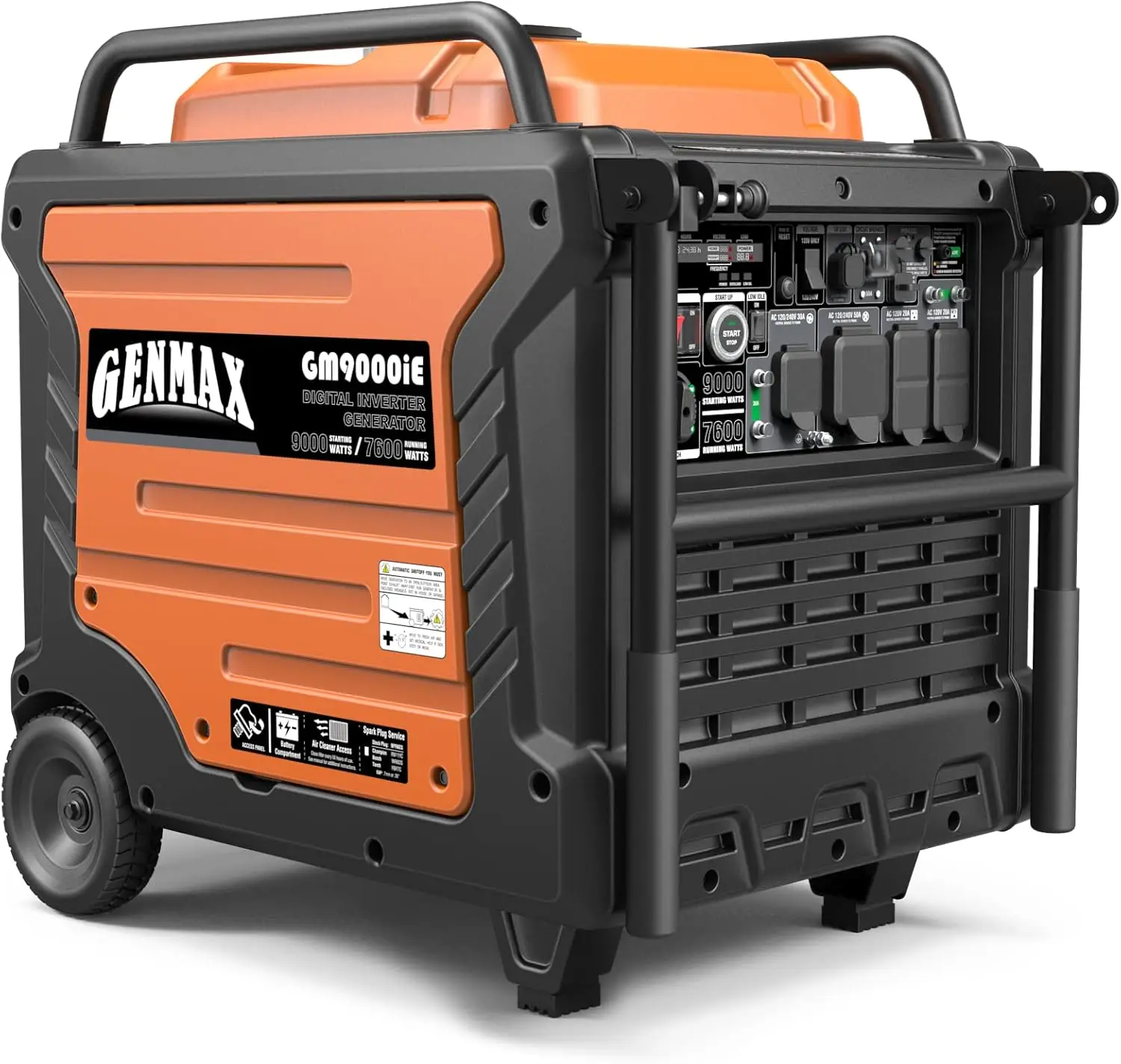 Portable Generator 9000W Super Quiet Gas Powered Engine with Parallel Capability Remote Electric Start Digital Display EPA