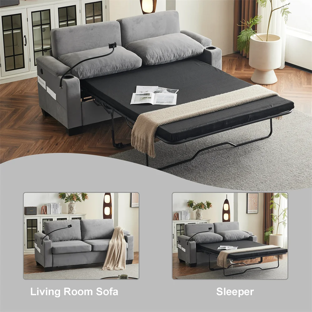 New Pull-Out Queen Sofa Bed Detachable Folding Sofa Bed