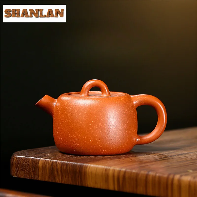 

130 мл антикварные чайники Исин из фиолетовой глины, горшок с насадкой для пистолета ручной работы, горшок с необработанной рудой, красный чайник для скоростного спуска с грязью и заварочным устройством, чайный сервиз Zisha, подарок