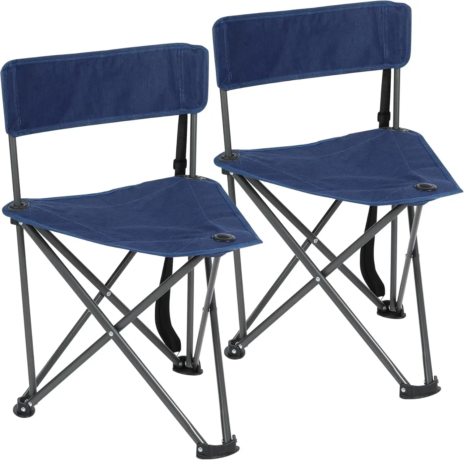 

2 Pack Tripod Camping Chairs Folding Lightweight, Portbal 3 Legged Tripod Stool Seat with Backrest, Small Chairs Compact for