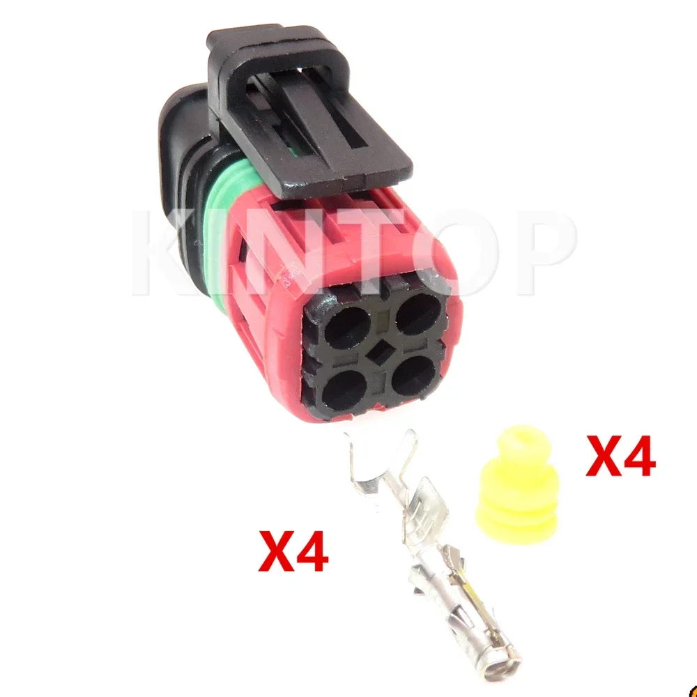 1 Set 4 Pins AC Assembly Auto Fuel Injector Wiring Harness Car Oxygen Sensor Plug With Wires 1337352-1 Waterproof Wiring Socket