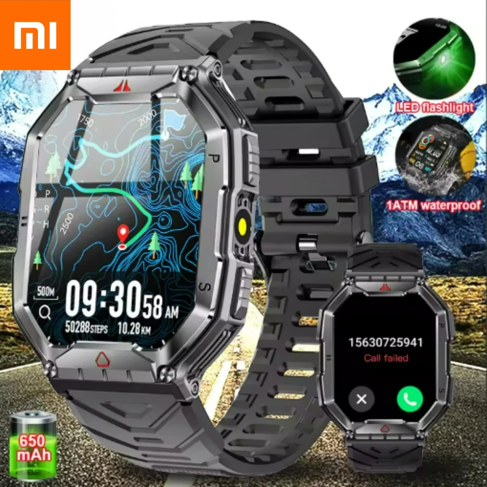 Xiaomi Nuovo Militare Astuto Della Vigilanza Degli Uomini 2.01 pollici HD Schermo 650mAh IP68 Sport All'aria Aperta Tracker 24 Ore di Monitoraggio Della Salute Smartwatch