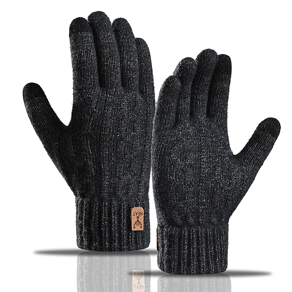 1Pair Cotton Winter Gloves Sensitive Touch Waterproof Windproof Touchscreen Gloves Zipper Winter Warm Cycling Gloves Mittens
