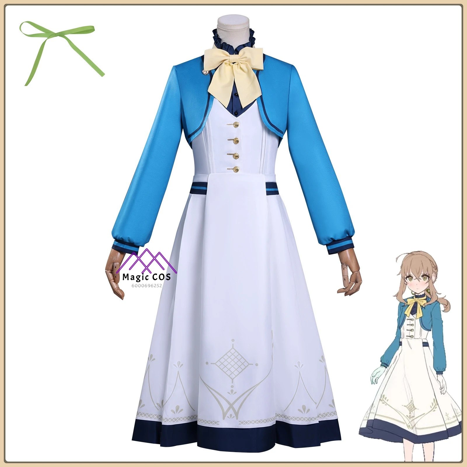 

Silent Witch Monica Cosplay Costume Comic Con Mage Set + Wig + Magic Book Prop Full Set Women's Anime Outfit for Comic Con Party