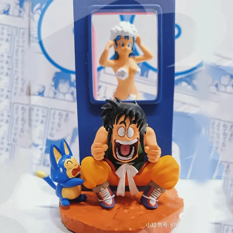 Dragon Ball Gk Yamucha Peeks At Bulma Taking A Bath Funny Creative Scene Hand Model Desktop Ornament Boy Collection Gift