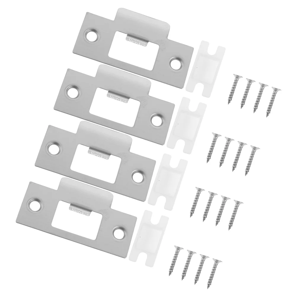 

4 set Deadbolt Strike Plate Stainless Steel Door Reinforcement Kit For Exterior Interior Doors Lock Installation Repair Hardware