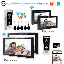 TUYA 7/10 Inch WiFi 1080P Video-intercom Smart Home APP Draadloze Video Deurtelefoon RFID Toegangscontrolesysteem voor Villa Appartement