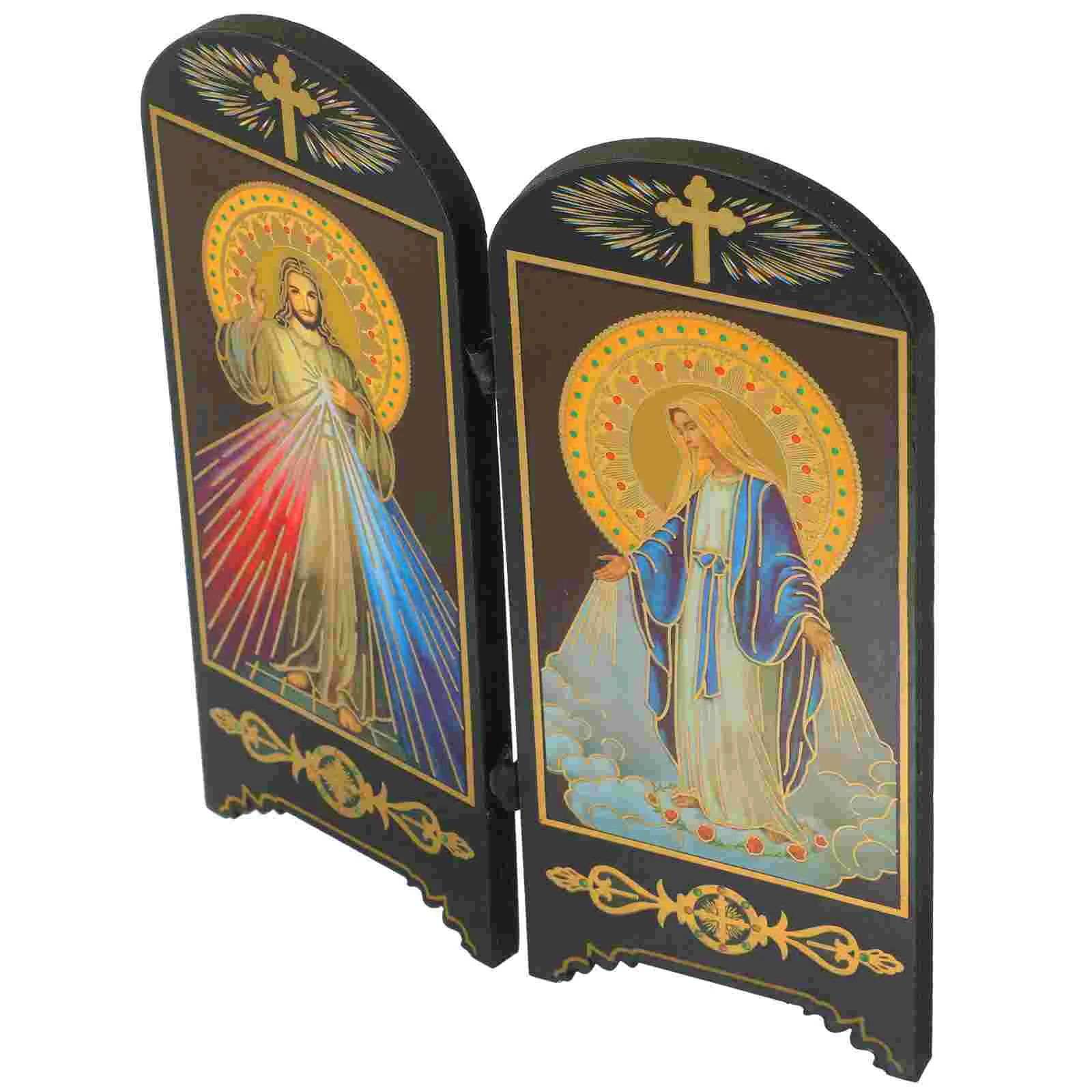 Decoración del hogar, adorno de catolicismo, placas de madera religiosas navideñas, decoración de la Virgen María, Biblia