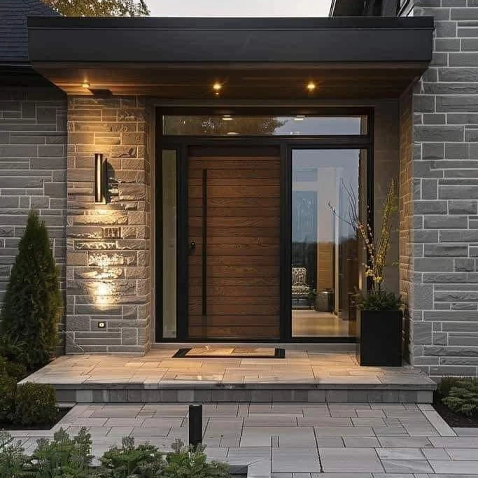 Customized Exterior Entrance Door Front Main Gate Modern Hinged Entry Door Residential Security Door for Villa Home Decoration