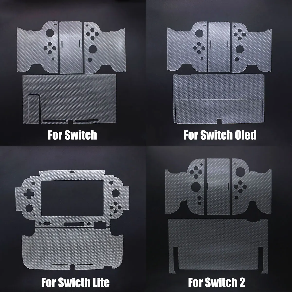 

1Set Carbon Fiber Film For Switch Lite Oled NS 2 Console Game Controller Waterproof Protective Skin Sticker