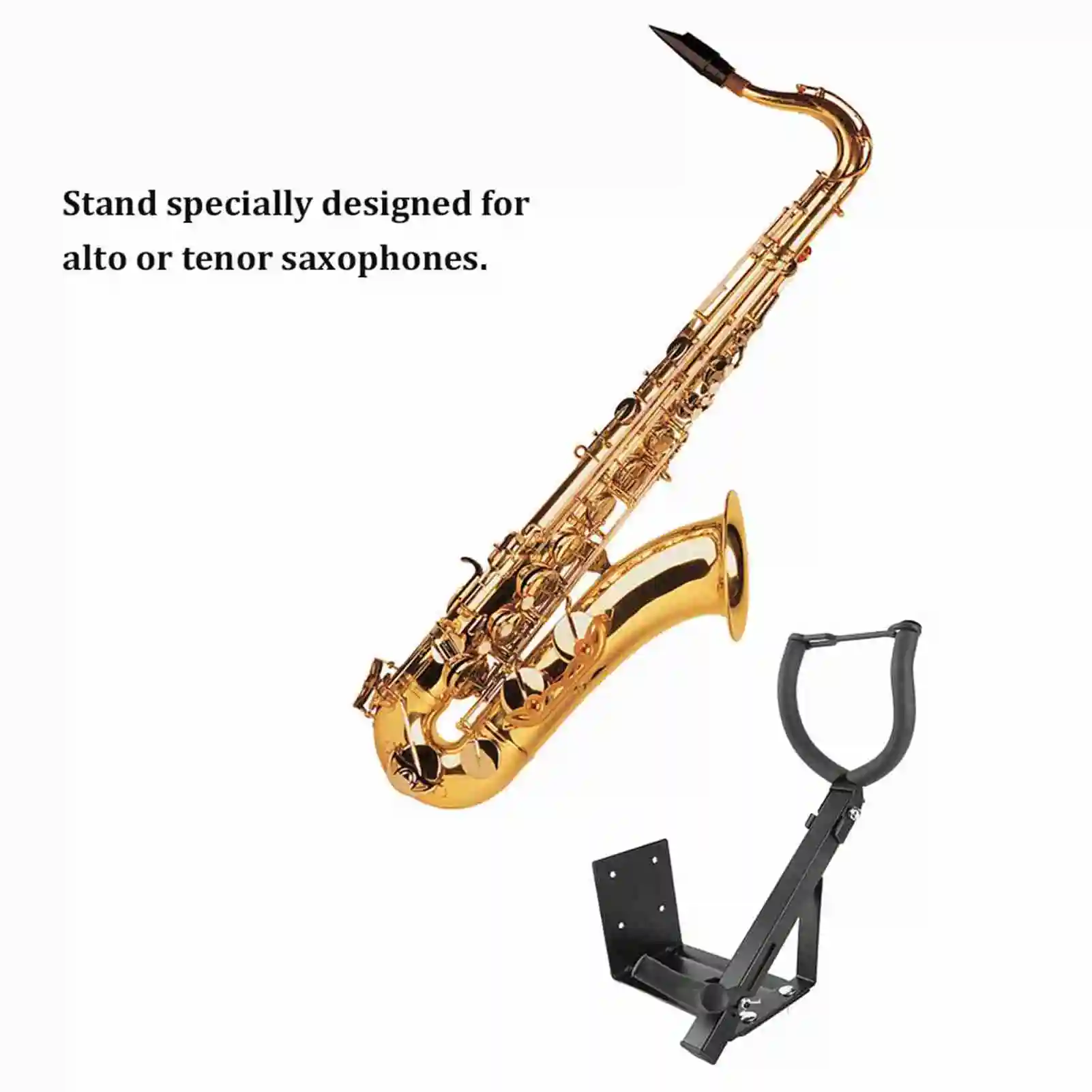 Saxophone Stand Sturdy Metal Wall Mounted Saxophone Holder Display Rack Brand New Easy Using Black for Alto Tenor Saxophone