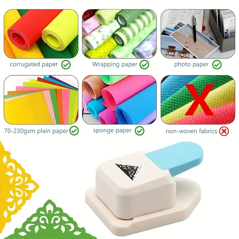 Craft Corner Punch Triangular Flower Pattern Scrapbooking Paper Hole Puncher Photo Frame Decoration Cutter