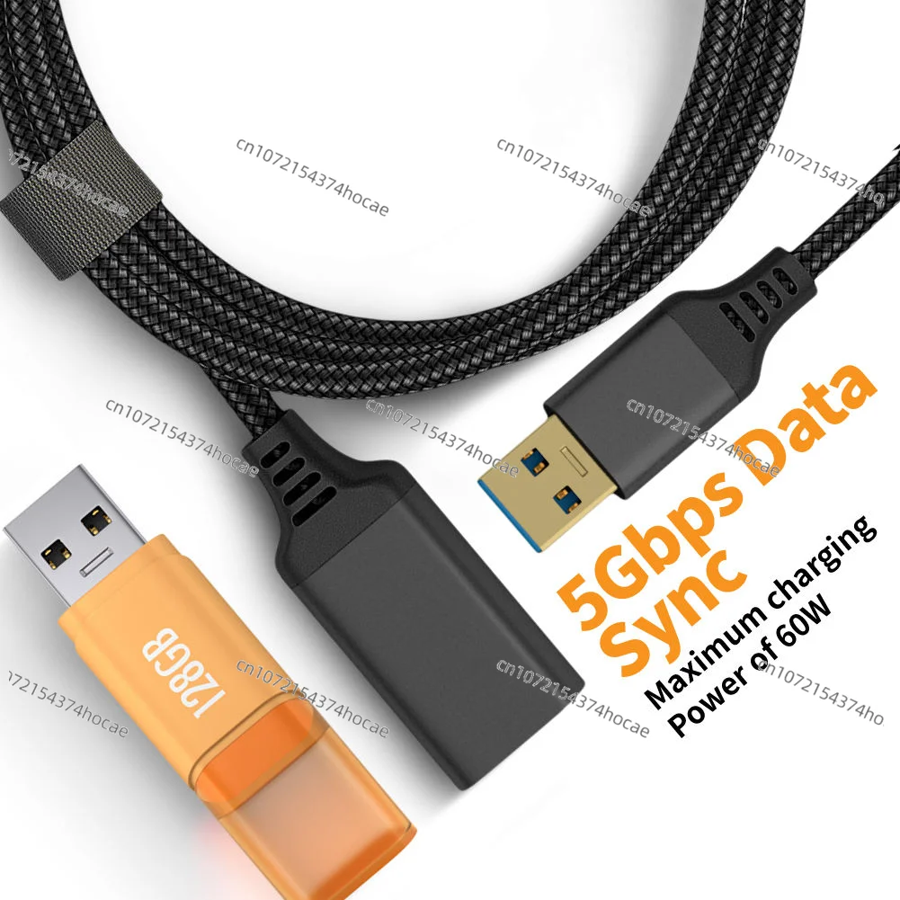 USB3.0 Extension Cable 3m A Type Male and Female Extension Cable Nylon Braided 5Gbps Webcam Computer Car Data Transmission Cable