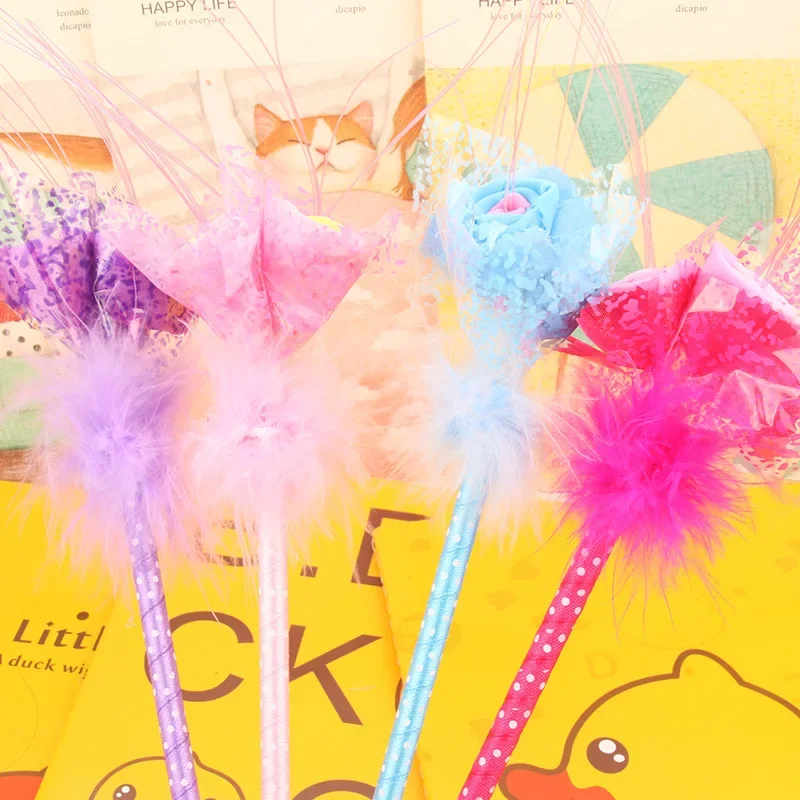 

50PCS Creative Stationery Wholesale Lovers' Day Valentine's Day Wedding Artificial Rose Ballpoint Pens for Writing