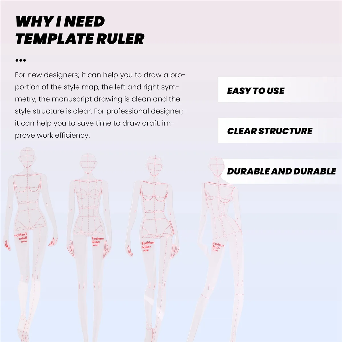 Nueva reglas de ilustración de moda, plantillas de bocetos, regla de costura, patrones humanoides, diseño de ropa, medición, combinación