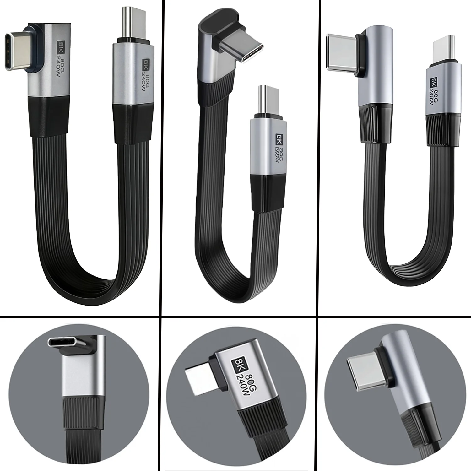 USB C to USB C Cable Short 90 Degree Right Angle Type-C Fast Charging Cord L Shape for iPhone 17 16 15 Laptop Switch Samsung