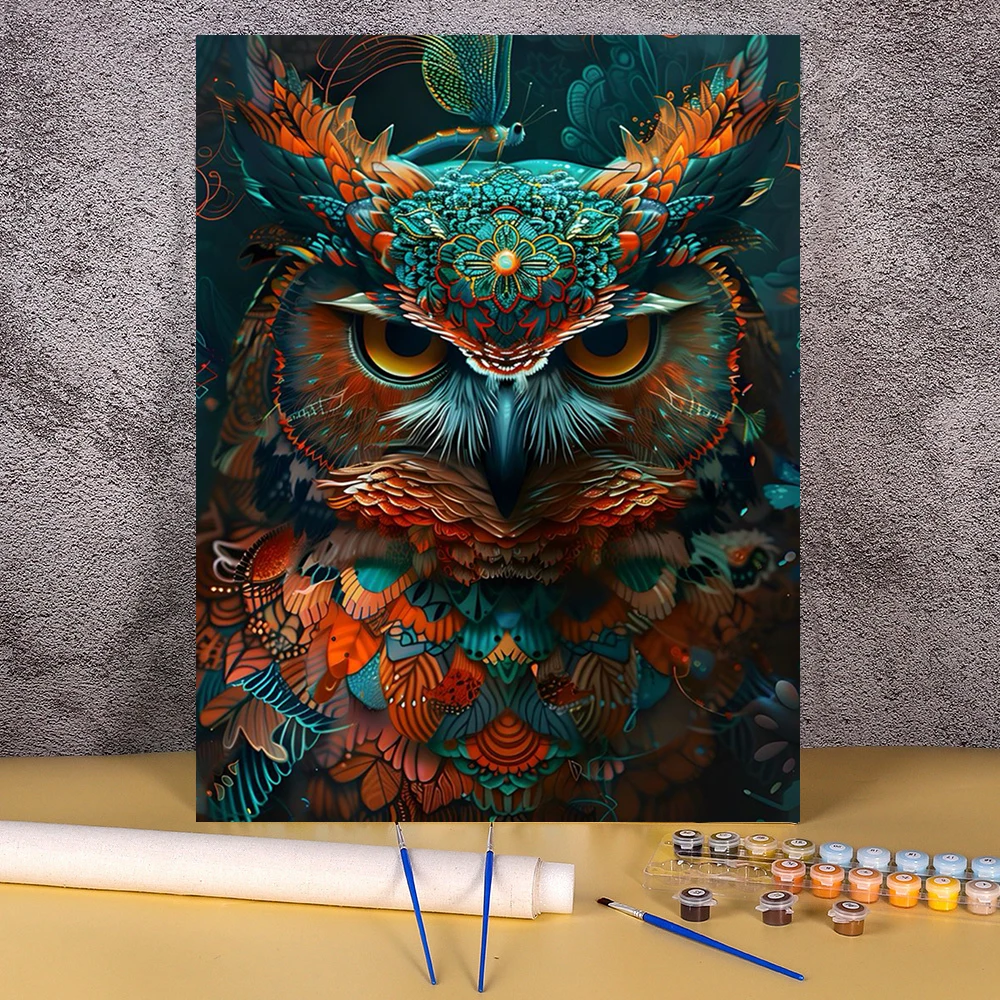

Coloring By Numbers Cartoon Owl Hand Paint Kits Number Drawing Canvas Painting For Living Room Wall Home Decoration DIY Gift