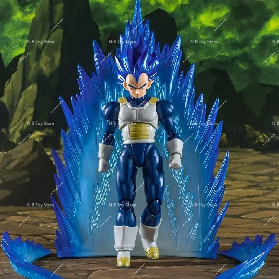 

In Stock Magic Confidence Moving Dragon Ball Shf Super Deep Blue Vegeta Blue Hair 6-inch Mobile Phone Toy Collection Gift