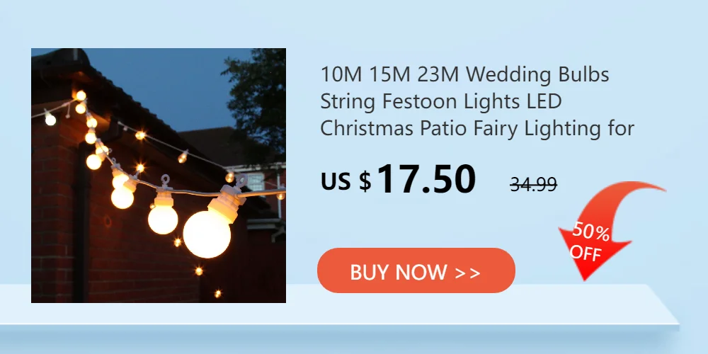25M 25 LED Bulb String Lights Waterproof Connectable Christmas Holiday Lights Outdoor Party Wedding Christmas Garland Decoration