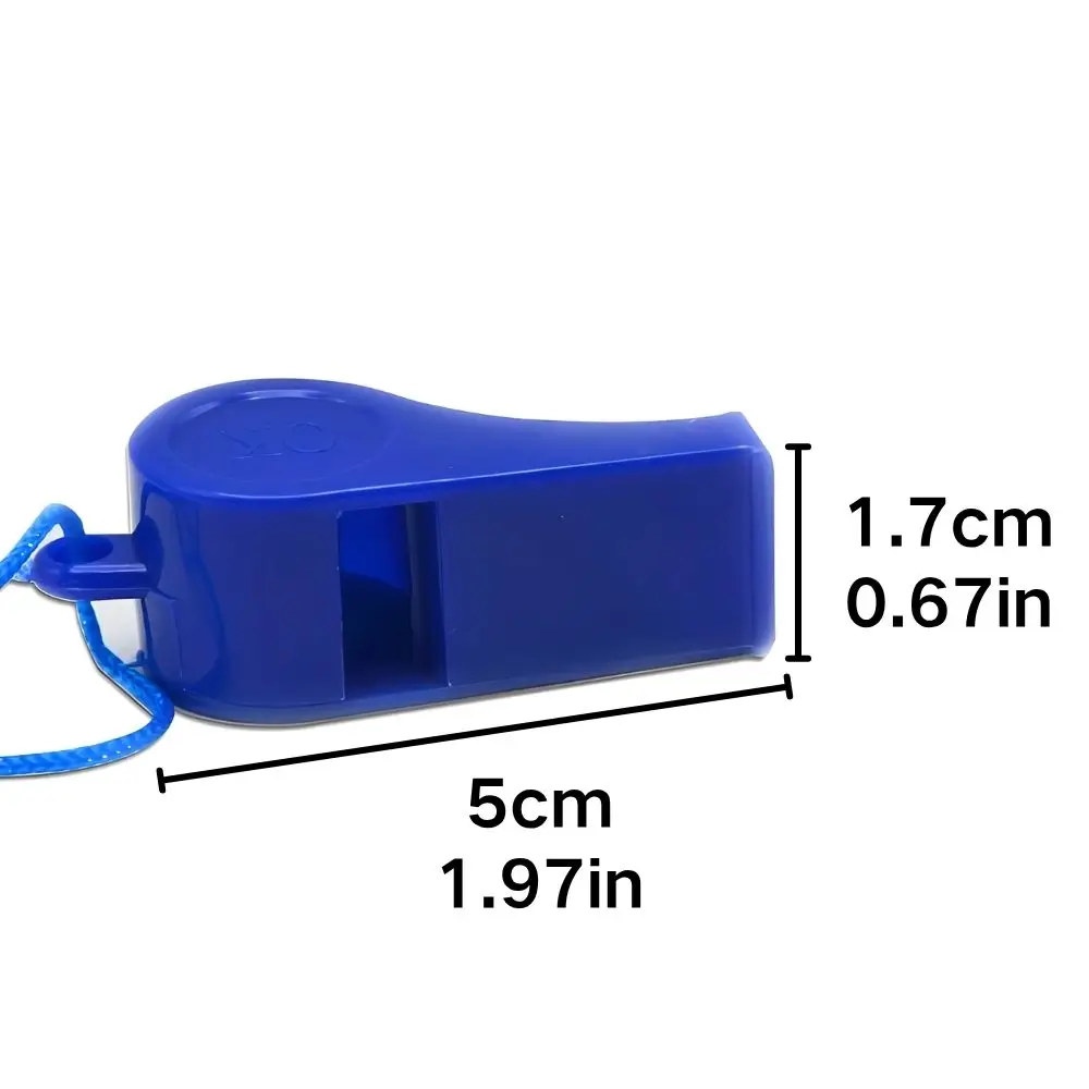 6/12pcs Random Color Plastic Cheer Whistles with Lanyard, Portable Sports Referee Whistles for Party & Event Cheering YMY