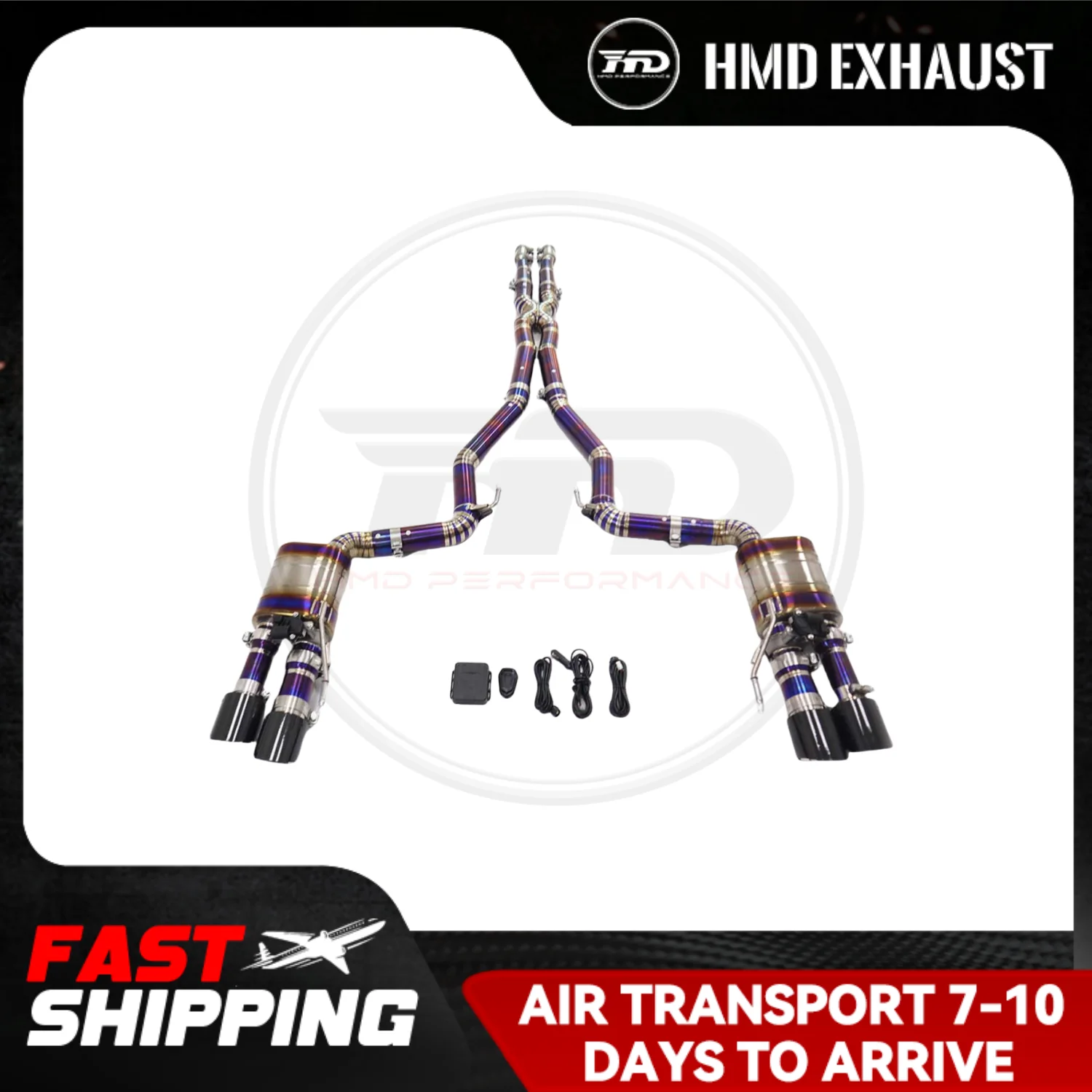 

HMD Titanium alloy Exhaust System Performance Catback For Ford Mustang GT 5.0L Car Valve Muffler