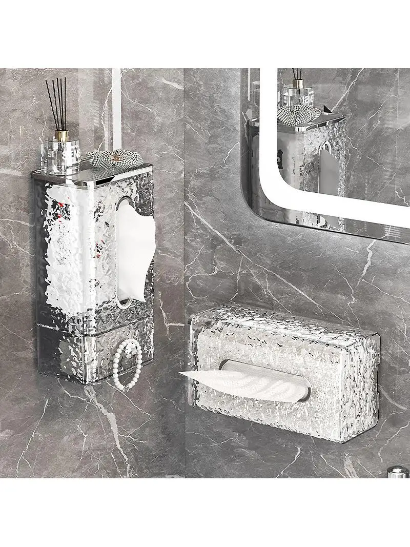 高級トイレットペーパーホルダー壁掛けキッチンバスルームフェイスタオル収納ボックス巾着紙箱ホームオーガナイザー