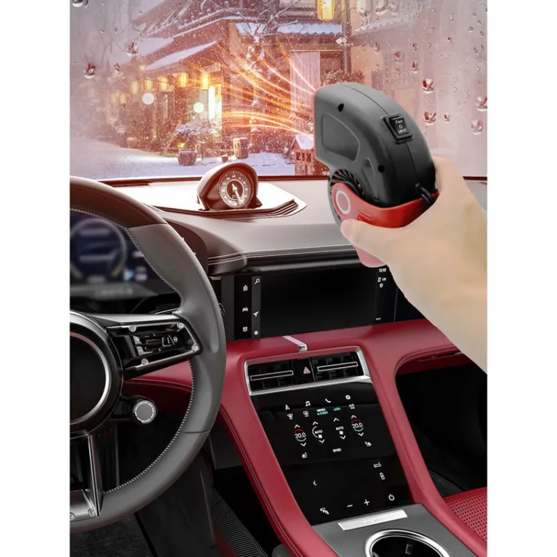 AU28-Windshield Defroster Fan 12V 120W Car Heater Electric Heating Fan Defogging Demister Anti-Fog Winter Heater