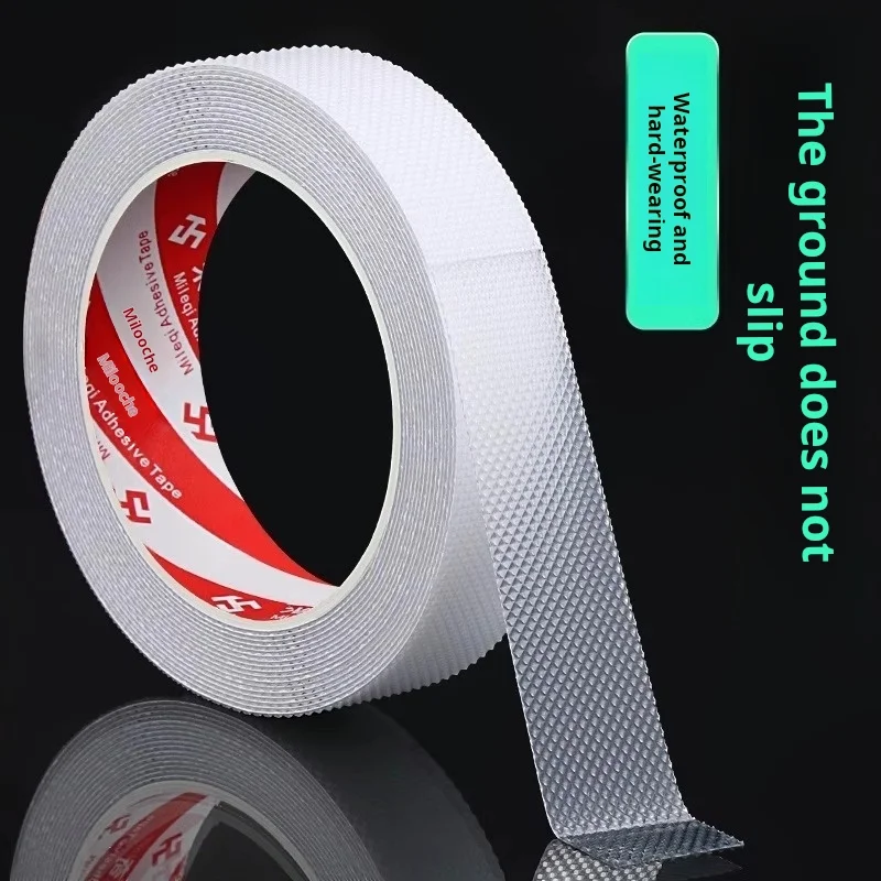 Anti-Slip Grid Pattern Safety Tape Self-Adhesive Waterproof Wear Resistant Transparent Non-Skid Strip for Stairs Bathroom Floor