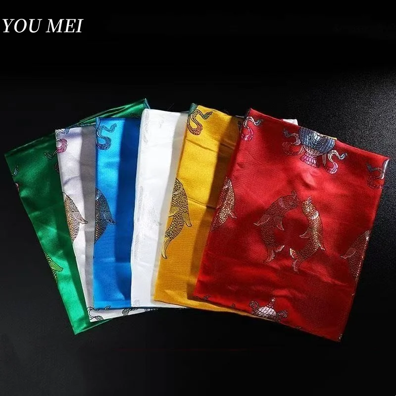 

5 Colors Tibetan Hada,Tantric Cloth Embroidery Eight Auspicious Mongolian Nationality Tapestry Buddhist Item Altar Decorative